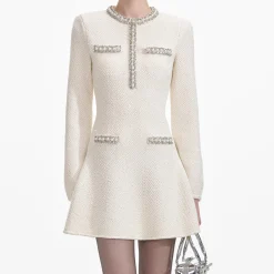 Textured Knit Embellished Mini Dress^self-portrait Online