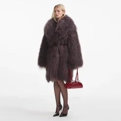 Brown Shearling Coat^self-portrait Clearance