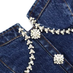 Denim Flared Mini Dress^self-portrait Flash Sale