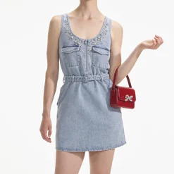 Denim Mini Dress^self-portrait Cheap