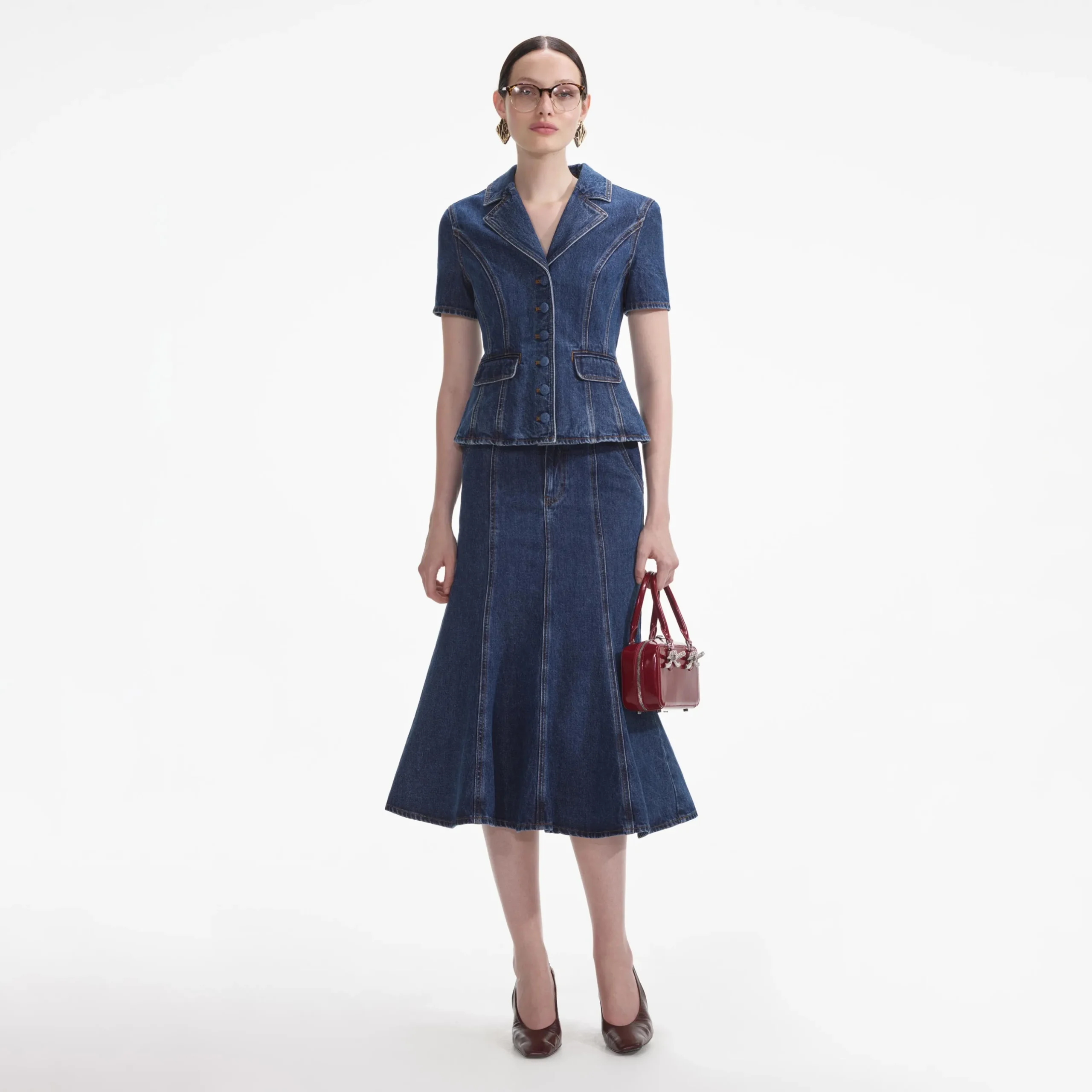 Denim Midi Dress^self-portrait Online
