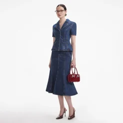 Denim Midi Dress^self-portrait Online