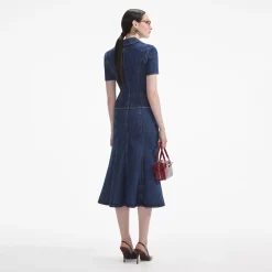 Denim Midi Dress^self-portrait Online