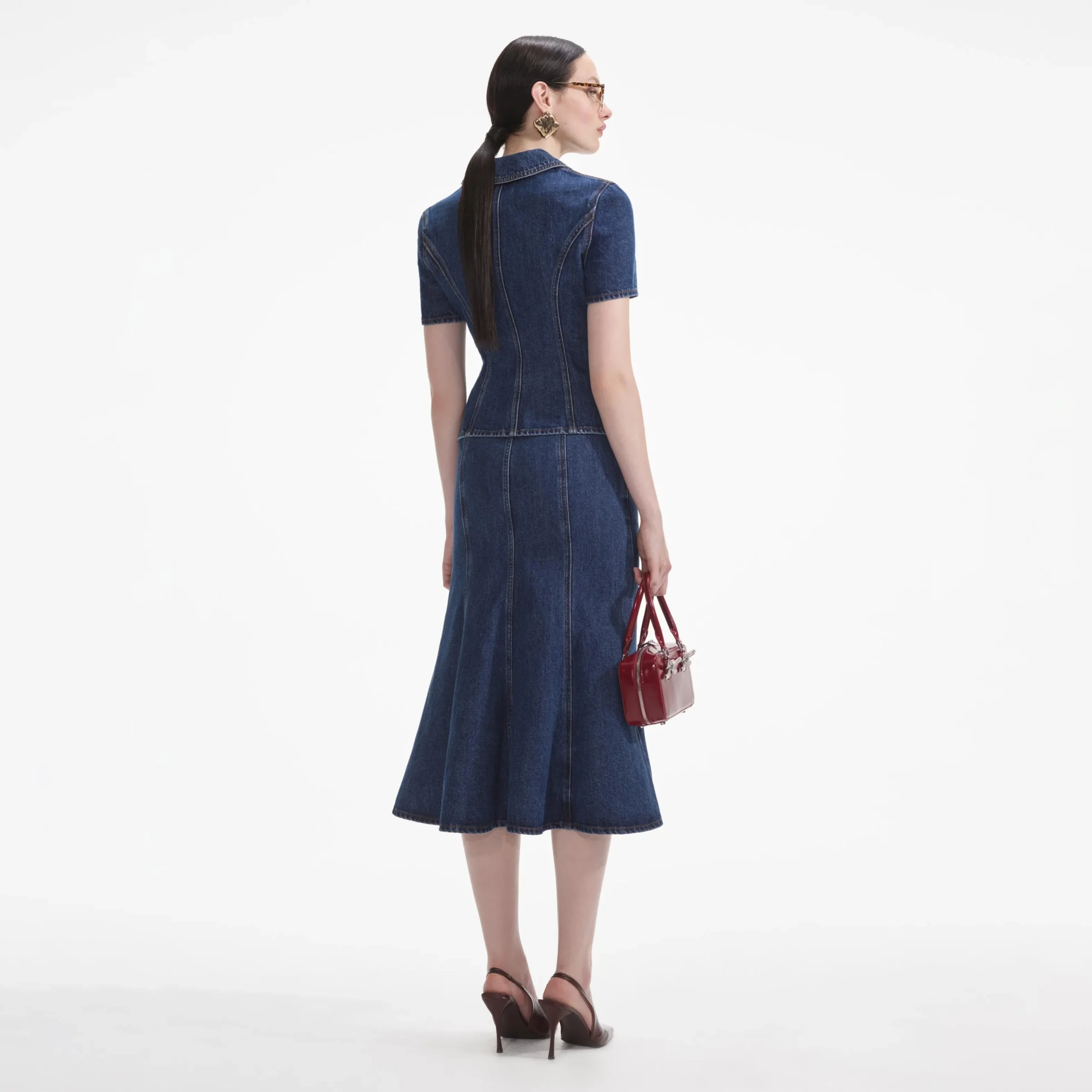 Denim Midi Dress^self-portrait Online