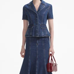 Denim Midi Dress^self-portrait Online