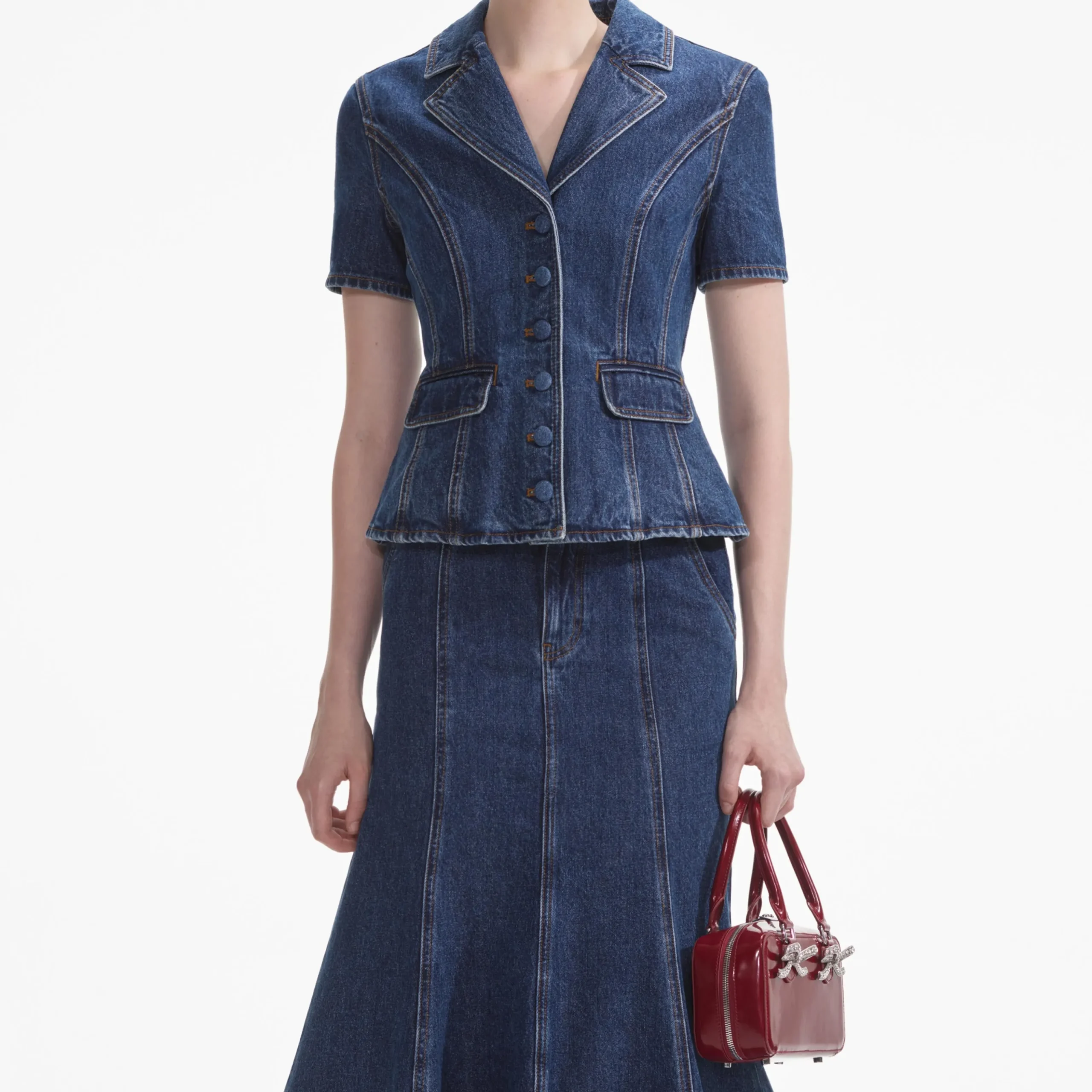 Denim Midi Dress^self-portrait Online