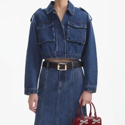 Denim Midi Skirt^self-portrait Store