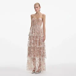 Sequin Tier Maxi Dress^self-portrait Fashion