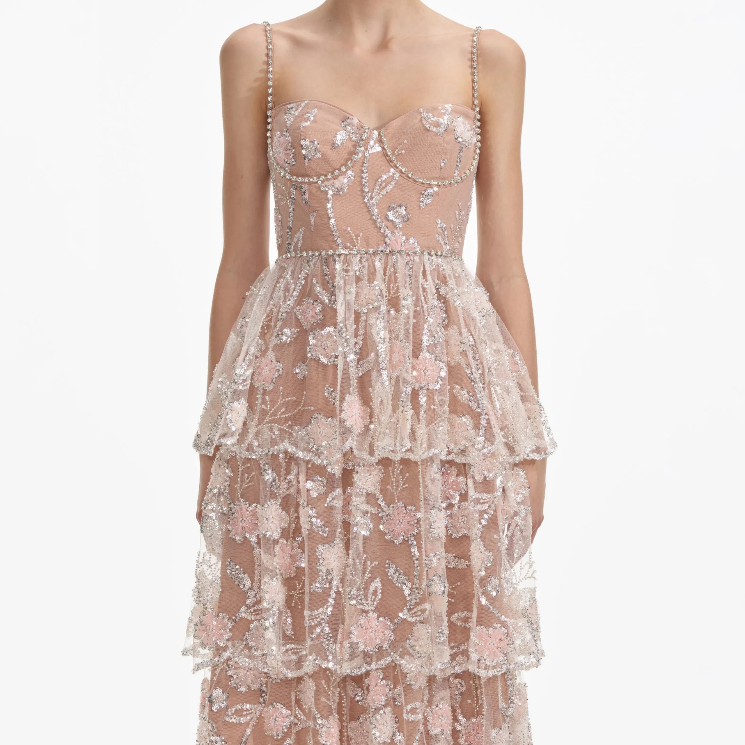 Sequin Tier Maxi Dress^self-portrait Fashion