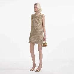Boucle Embellished Mini Dress^self-portrait Cheap