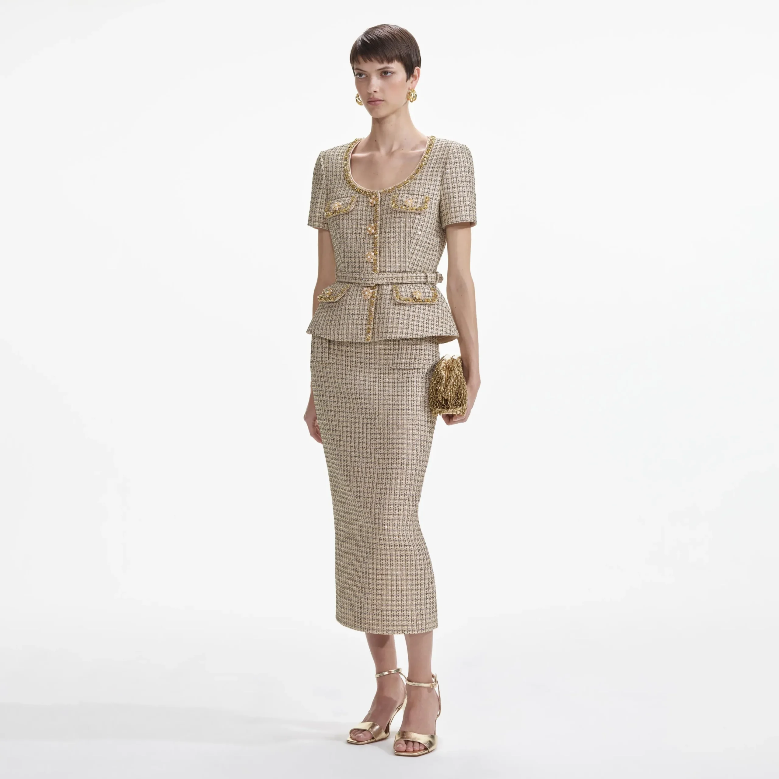 Boucle Peplum Top^self-portrait Best Sale