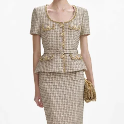 Boucle Peplum Top^self-portrait Best Sale