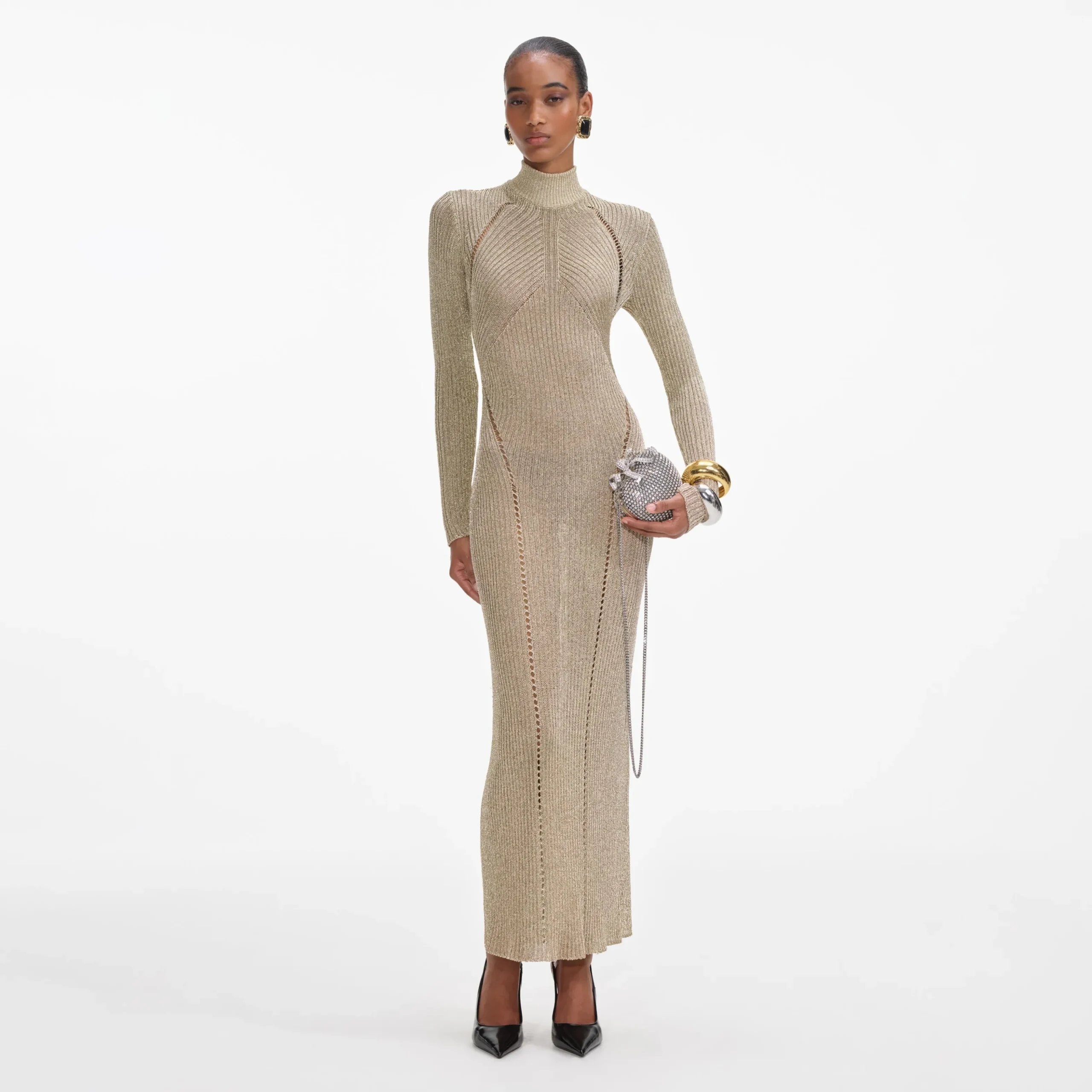 Lurex Knit Maxi Dress^self-portrait Shop