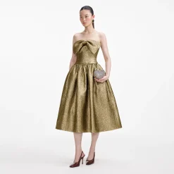 Metallic Jacquard Midi Dress^self-portrait Discount