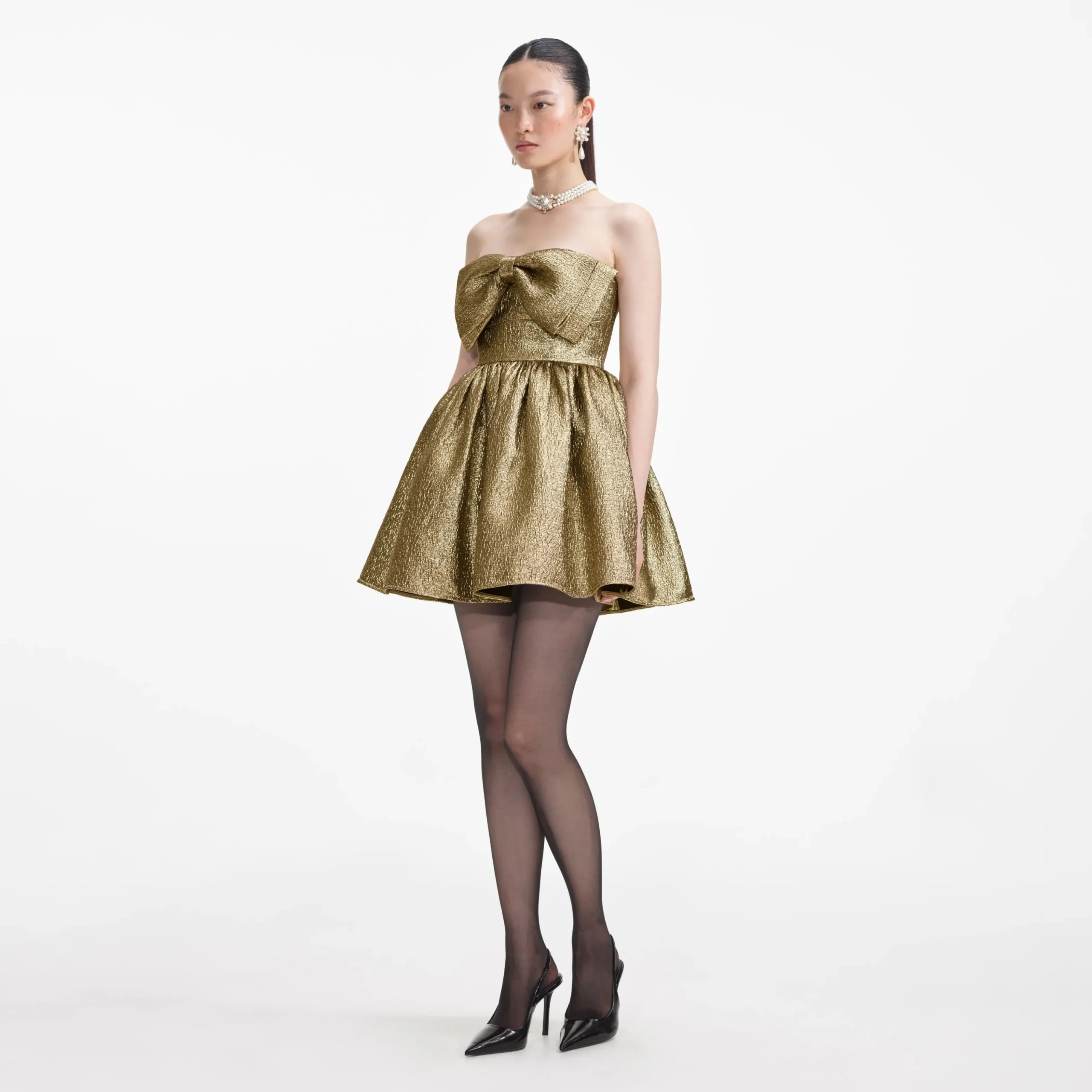 Metallic Jacquard Mini Dress^self-portrait Store