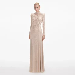 Rhinestone Mesh Cut Out Maxi Dress^self-portrait Clearance
