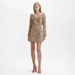 Tinsel Boucle Off Shoulder Mini Dress^self-portrait Cheap