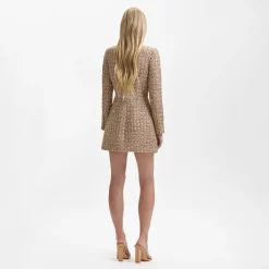 Tinsel Boucle Off Shoulder Mini Dress^self-portrait Cheap