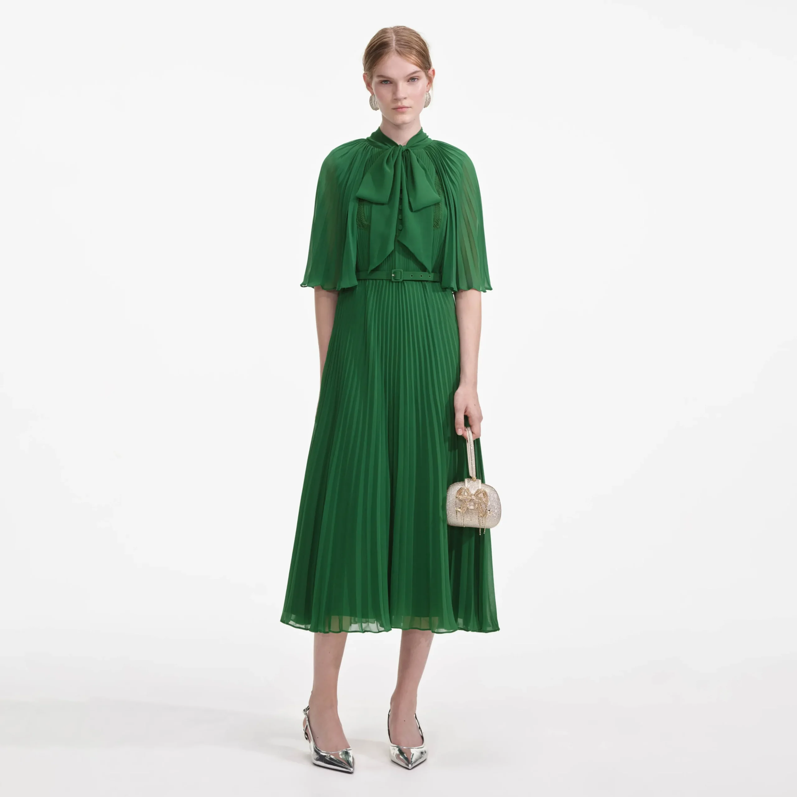 Chiffon Cape Midi Dress^self-portrait Online