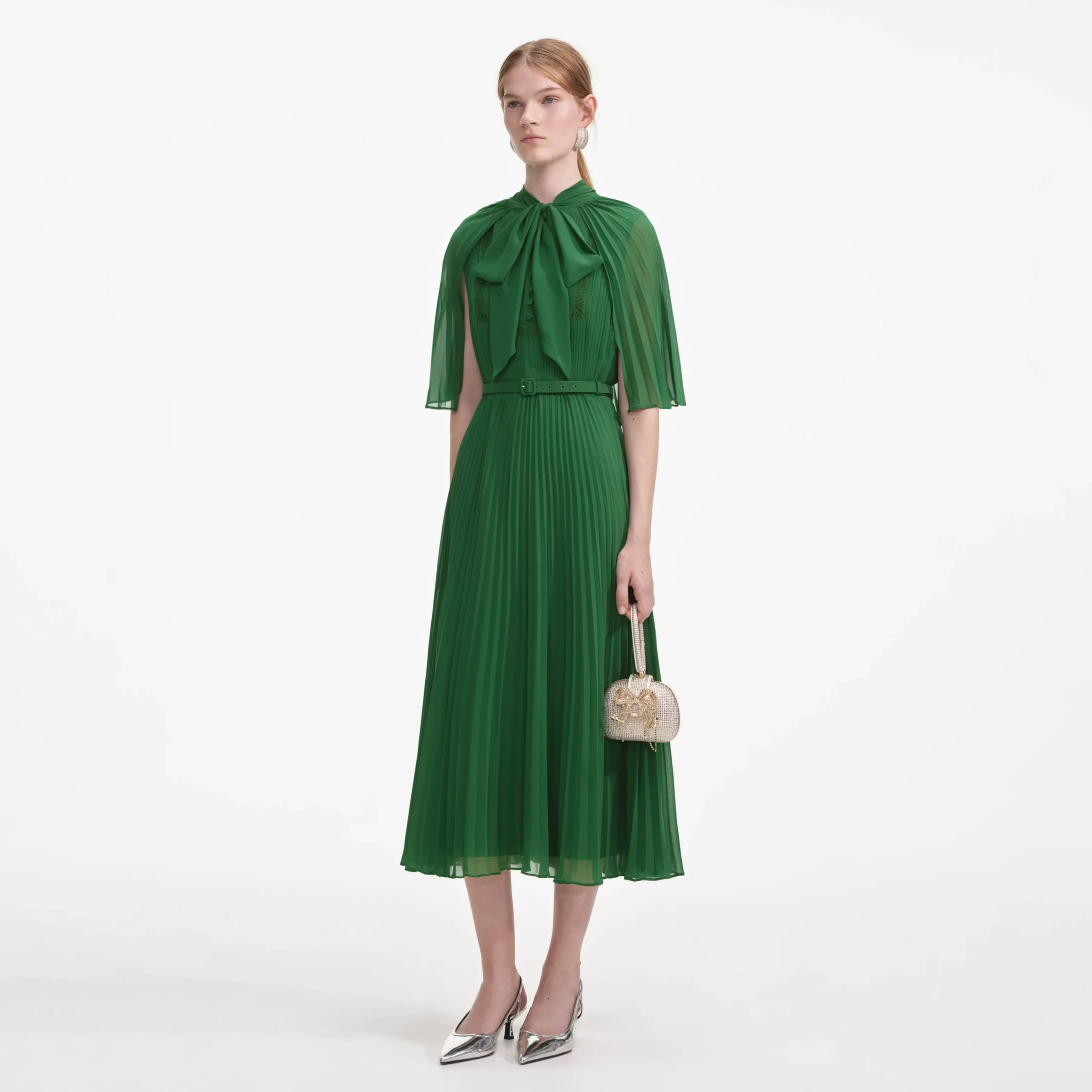 Chiffon Cape Midi Dress^self-portrait Online