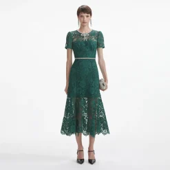 Lace Diamante Bow Midi Dress^self-portrait Best
