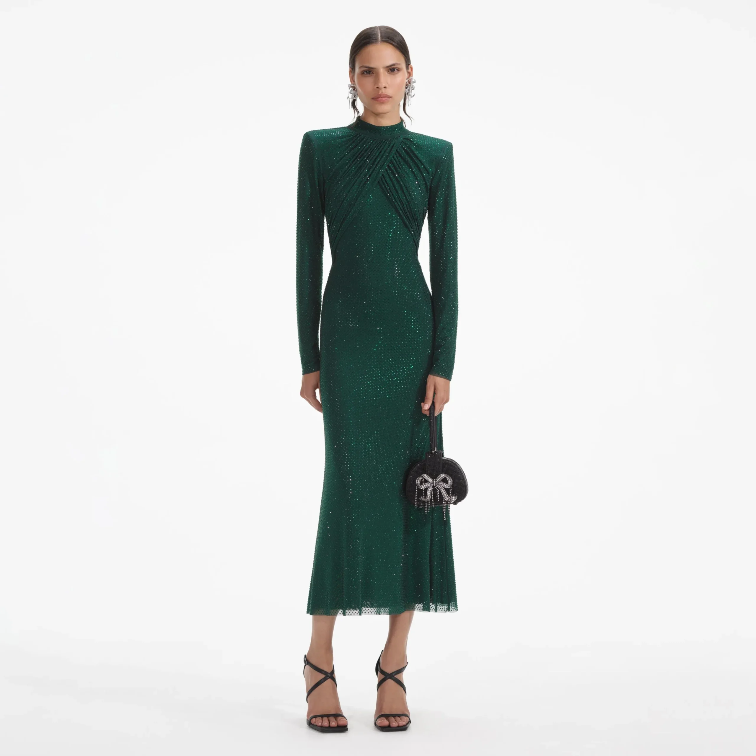 Rhinestone Mesh Midi Dress^self-portrait Best