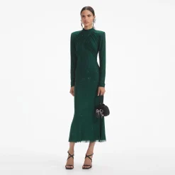 Rhinestone Mesh Midi Dress^self-portrait Best