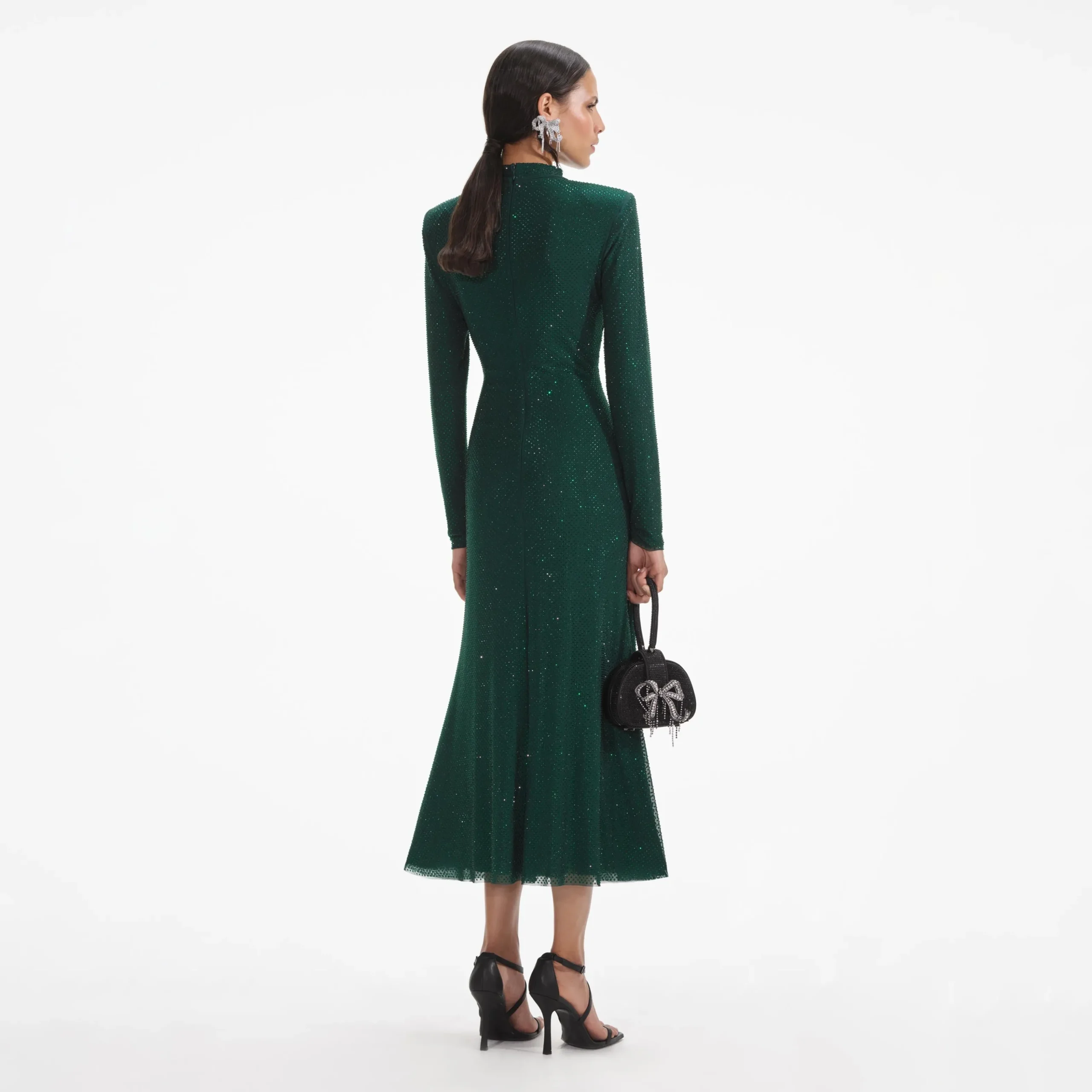 Rhinestone Mesh Midi Dress^self-portrait Best