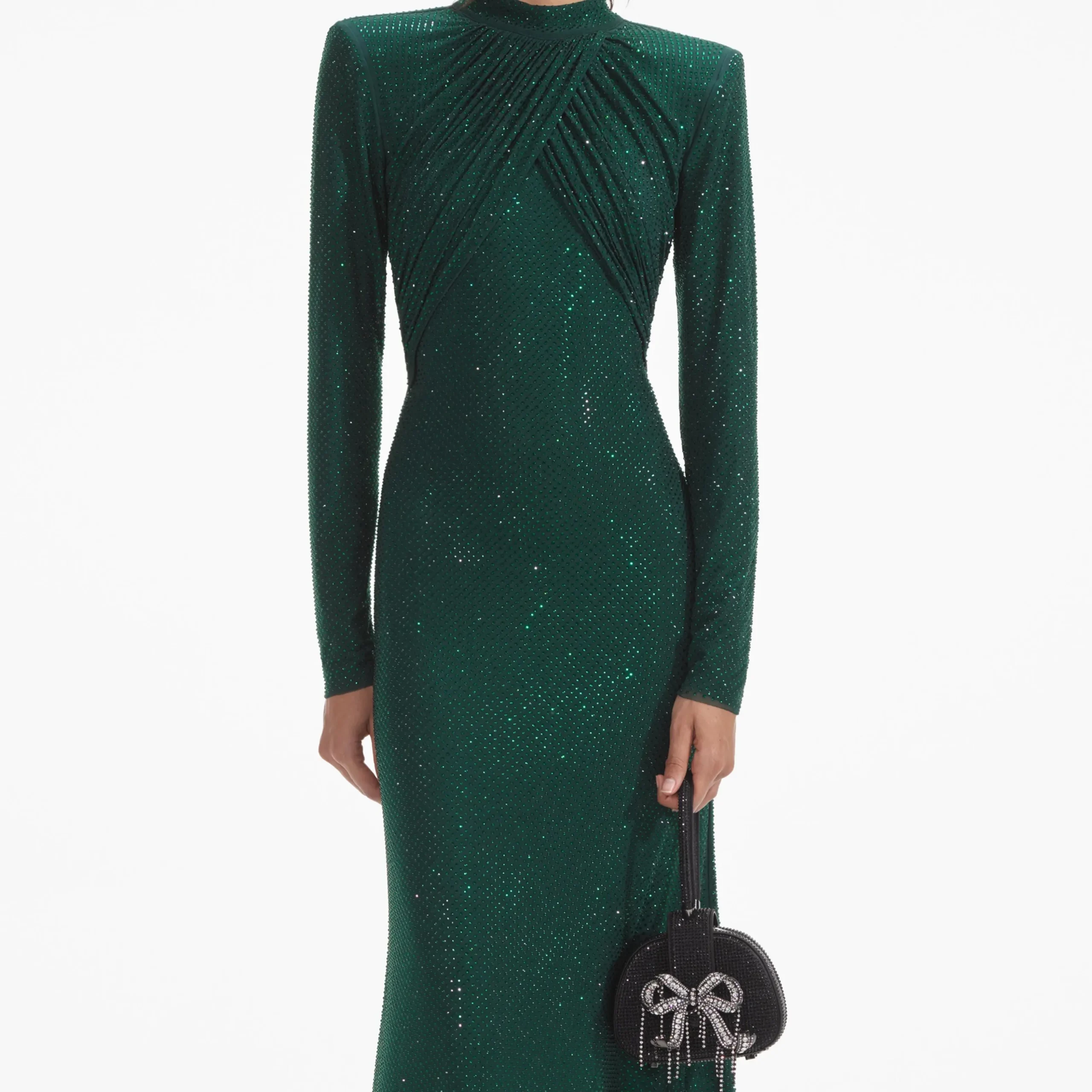 Rhinestone Mesh Midi Dress^self-portrait Best