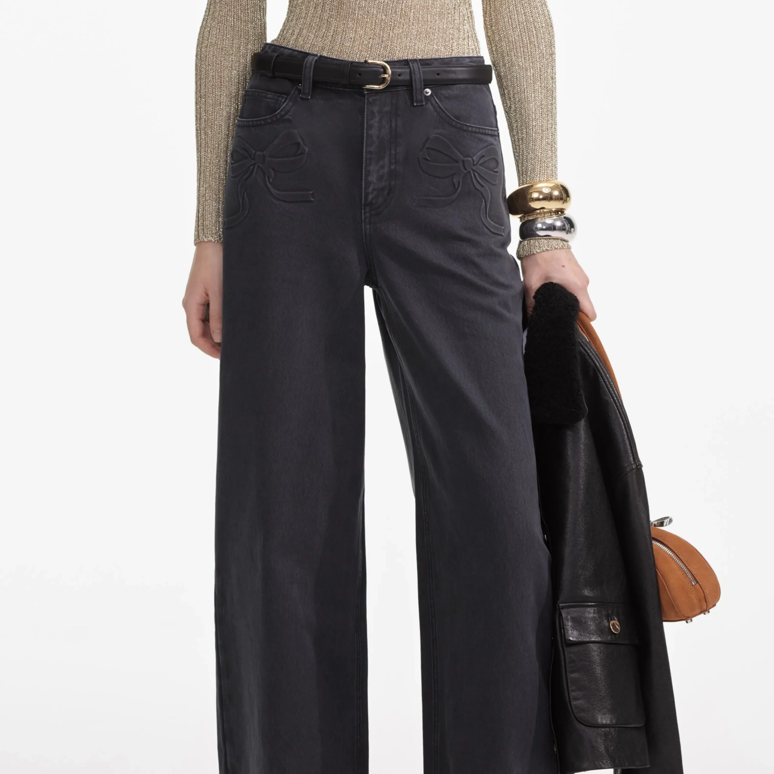 Denim Bow Motif Jeans^self-portrait Best