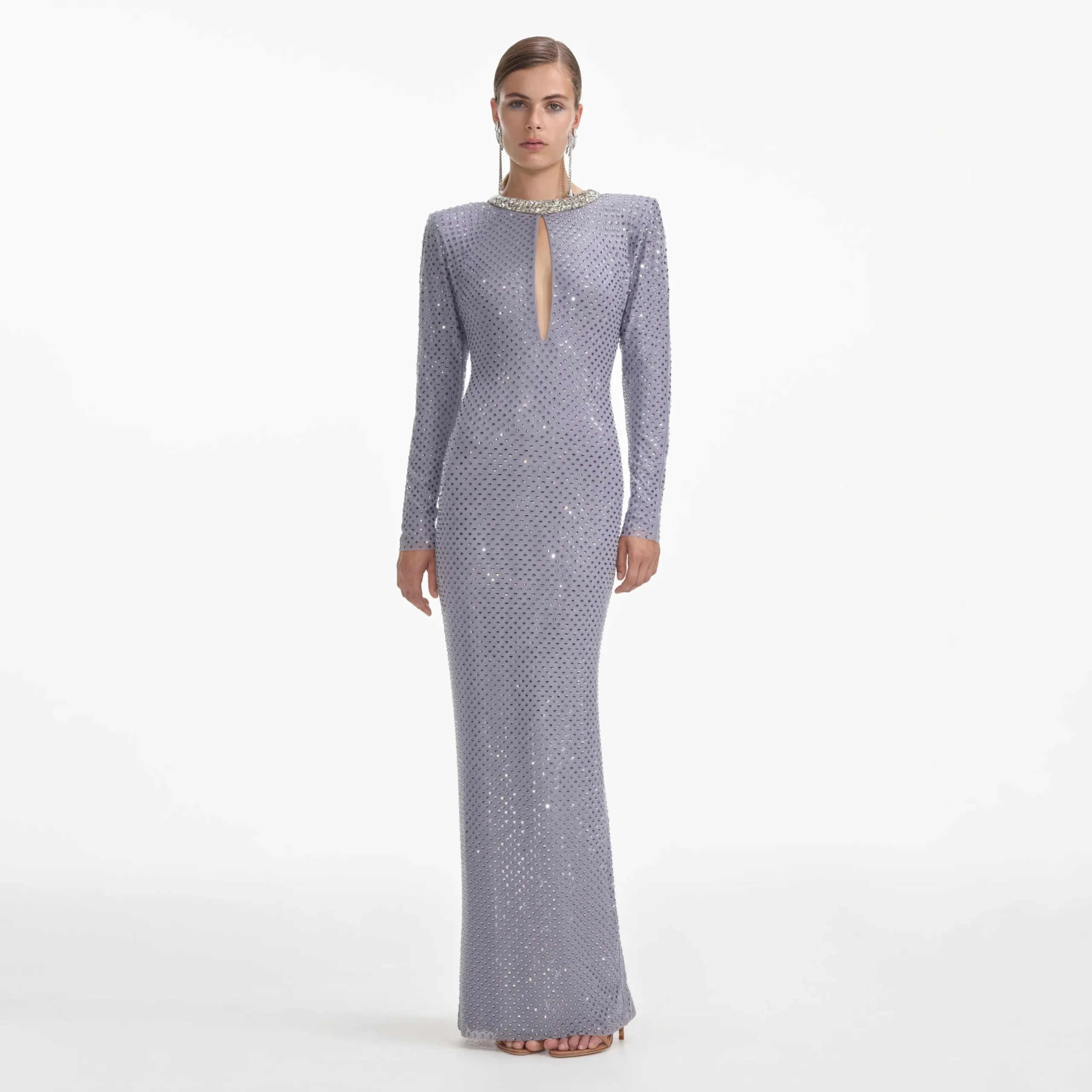 Rhinestone Fishnet Maxi Dress^self-portrait Shop