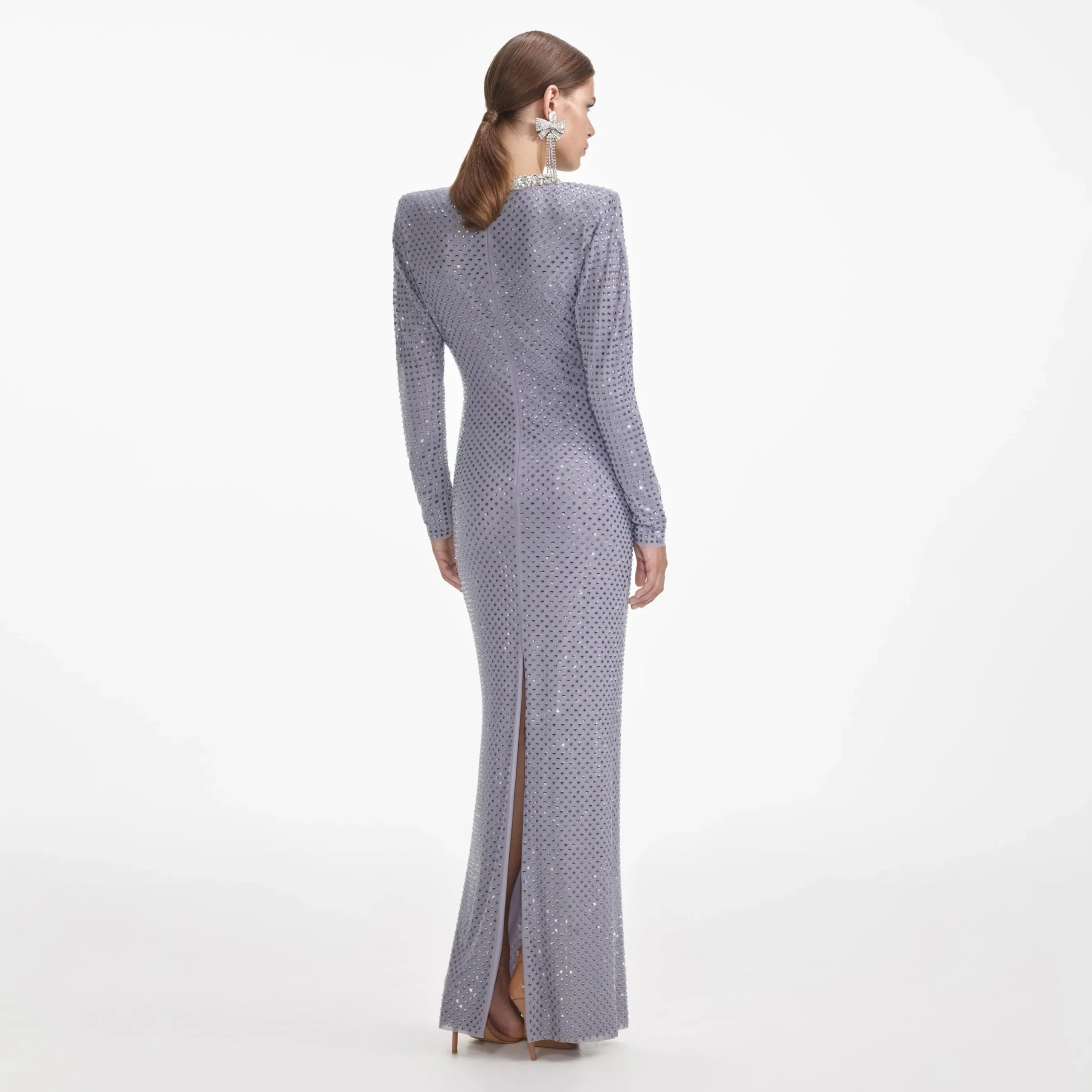 Rhinestone Fishnet Maxi Dress^self-portrait Shop
