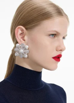 Silver Encrusted Earrings^self-portrait Discount