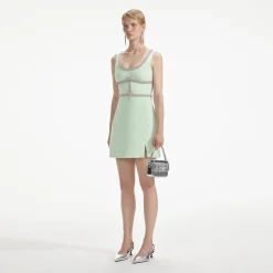 Diamante Bow Trim Mini Dress^self-portrait Store