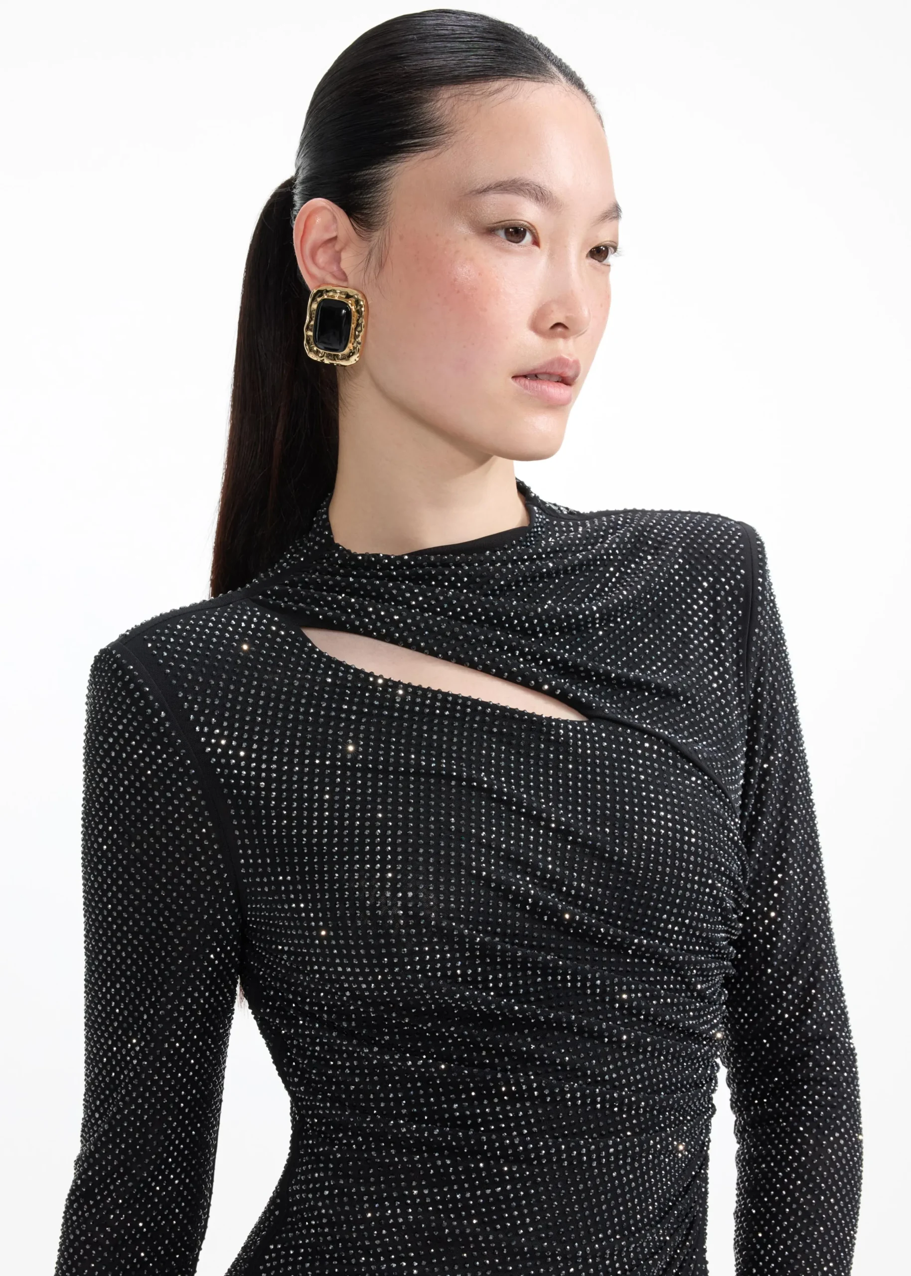 Gold Black Earrings^self-portrait Clearance