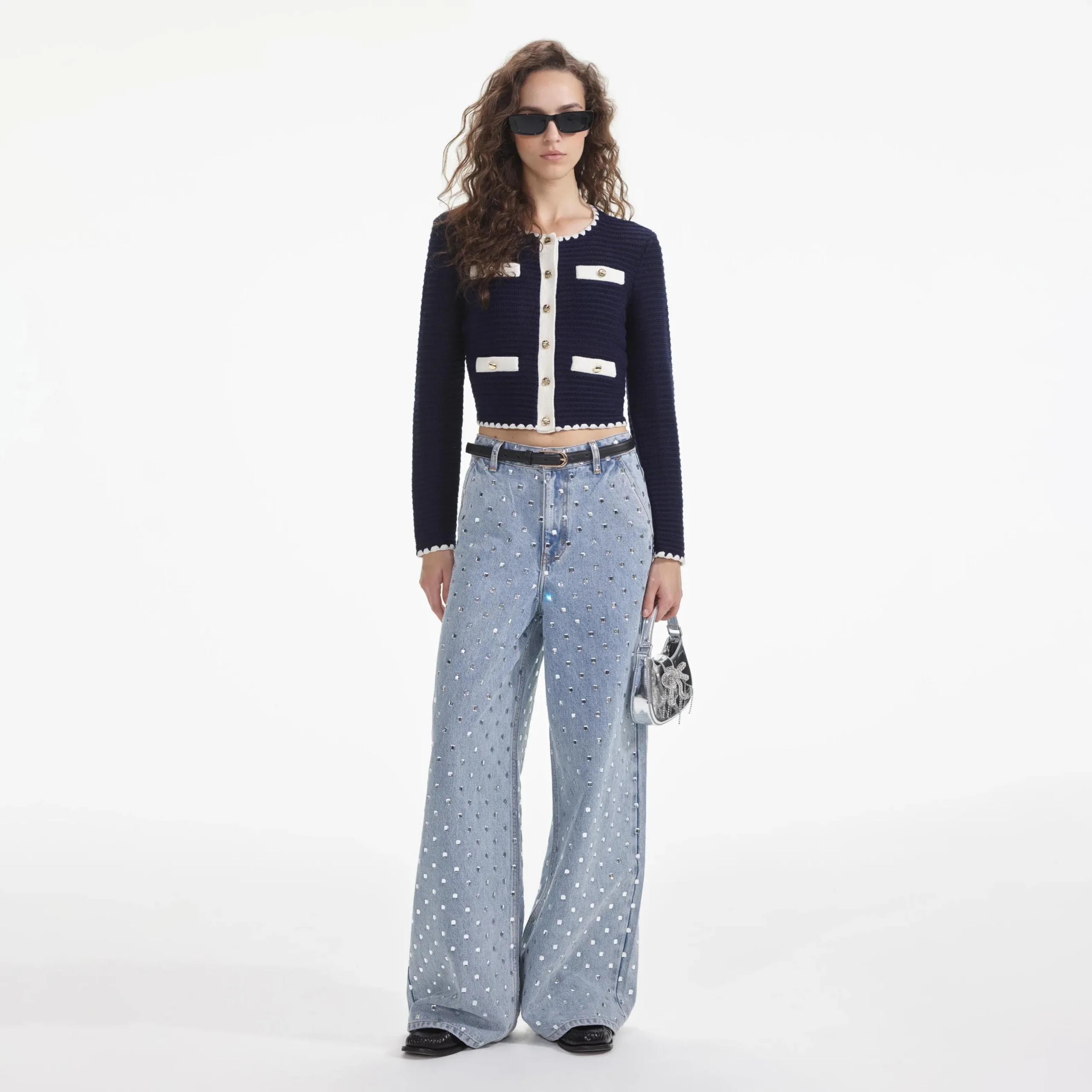 Crochet Contrast Trim Cardigan^self-portrait Best