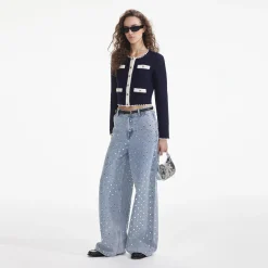 Crochet Contrast Trim Cardigan^self-portrait Best