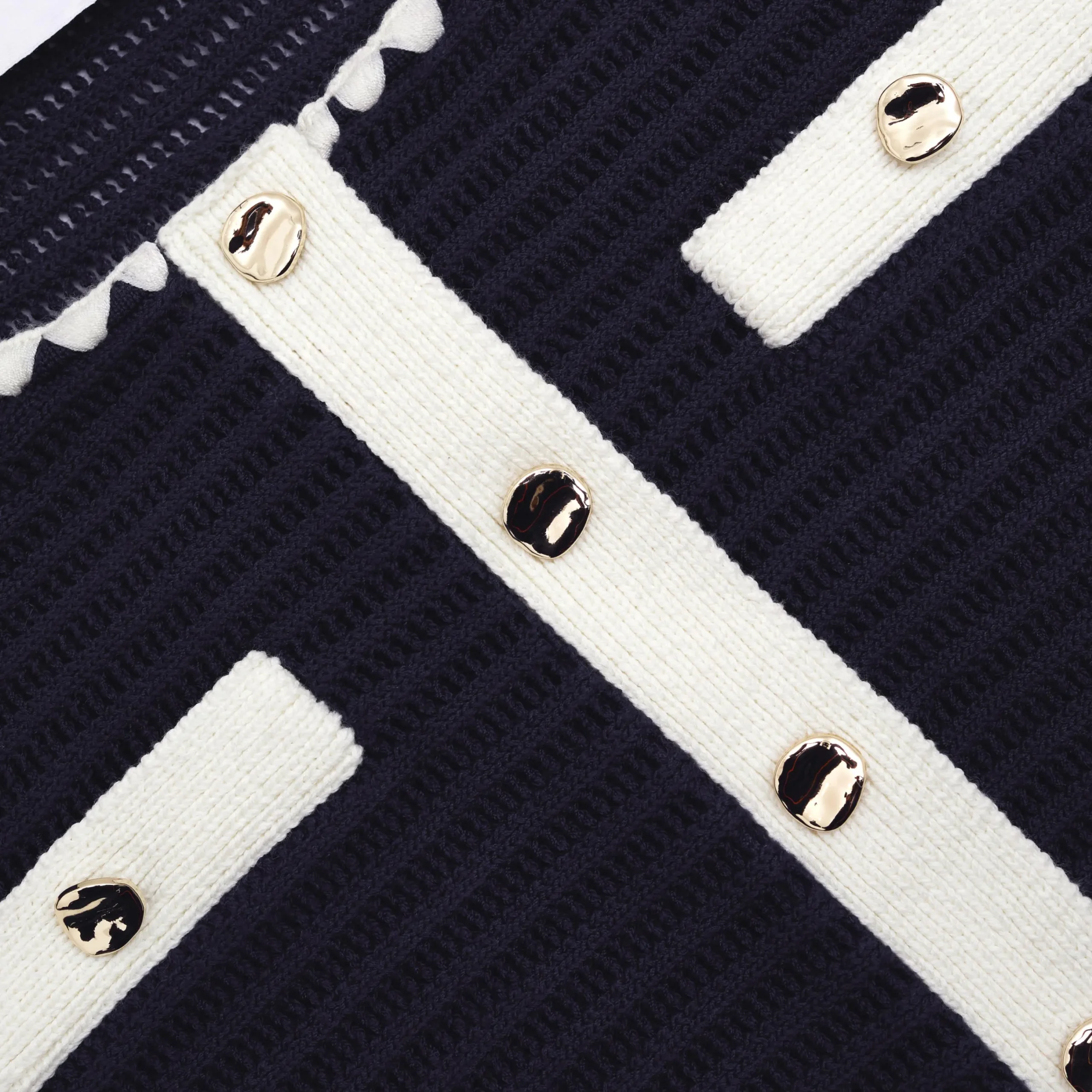 Crochet Contrast Trim Cardigan^self-portrait Best