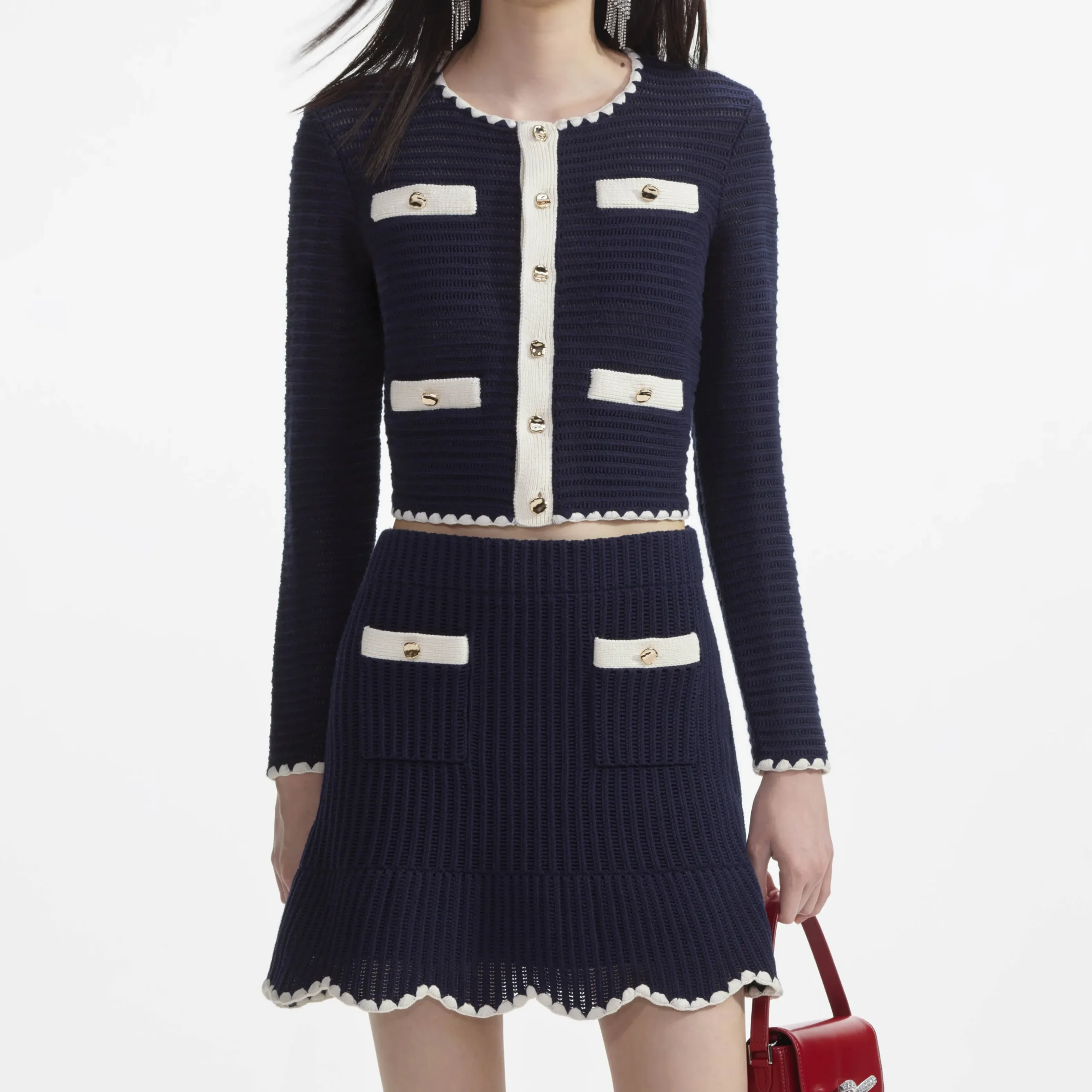 Crochet Contrast Trim Mini Skirt^self-portrait Sale