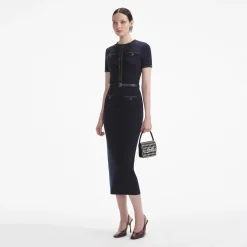 Embellished Knit Midi Skirt^self-portrait New