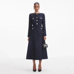 Metallic Boucle Midi Dress^self-portrait Discount