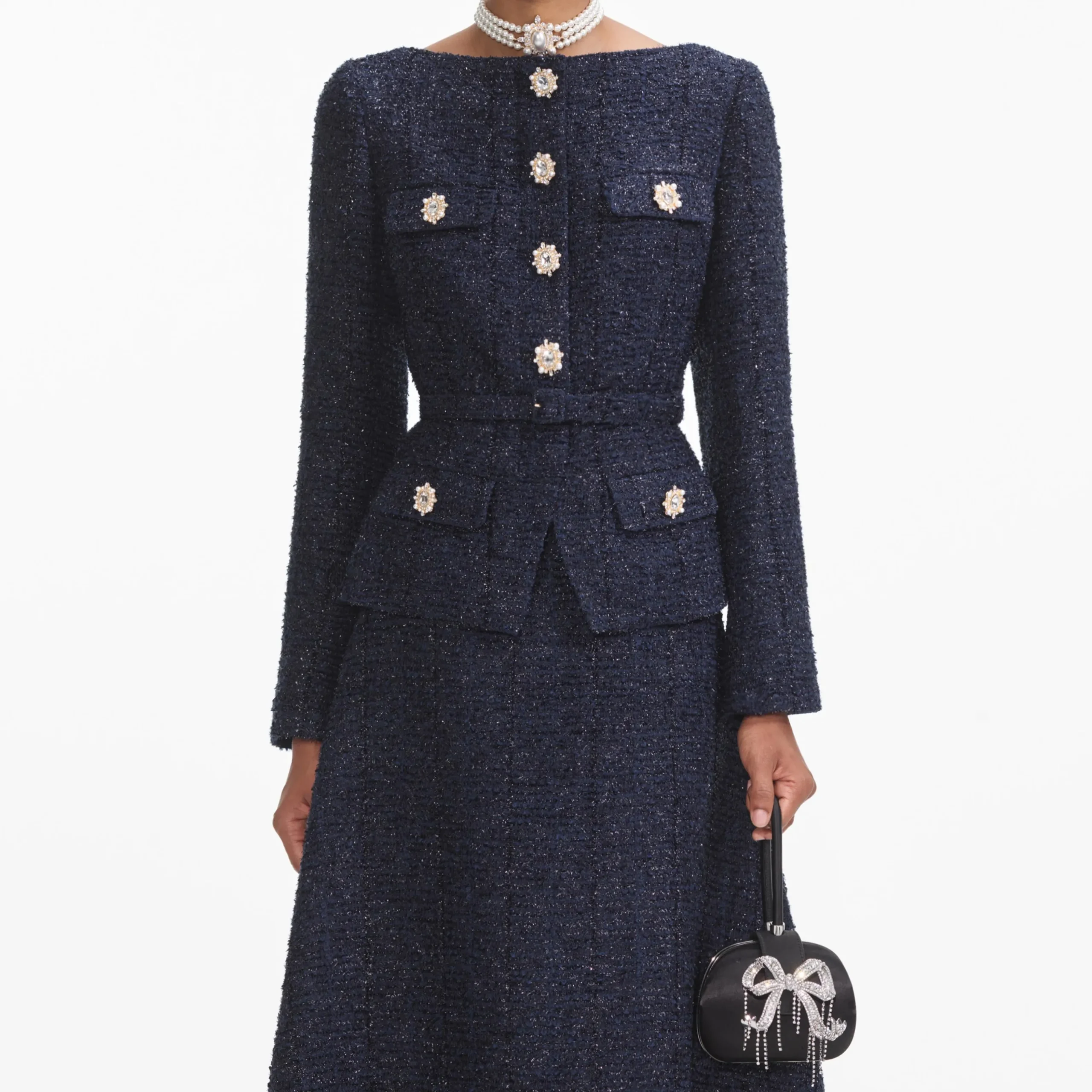 Metallic Boucle Midi Dress^self-portrait Discount