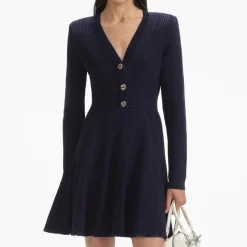 Pointelle Knit Mini Dress^self-portrait Outlet