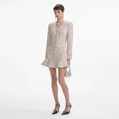 Boucle V-Neck Mini Dress^self-portrait Flash Sale