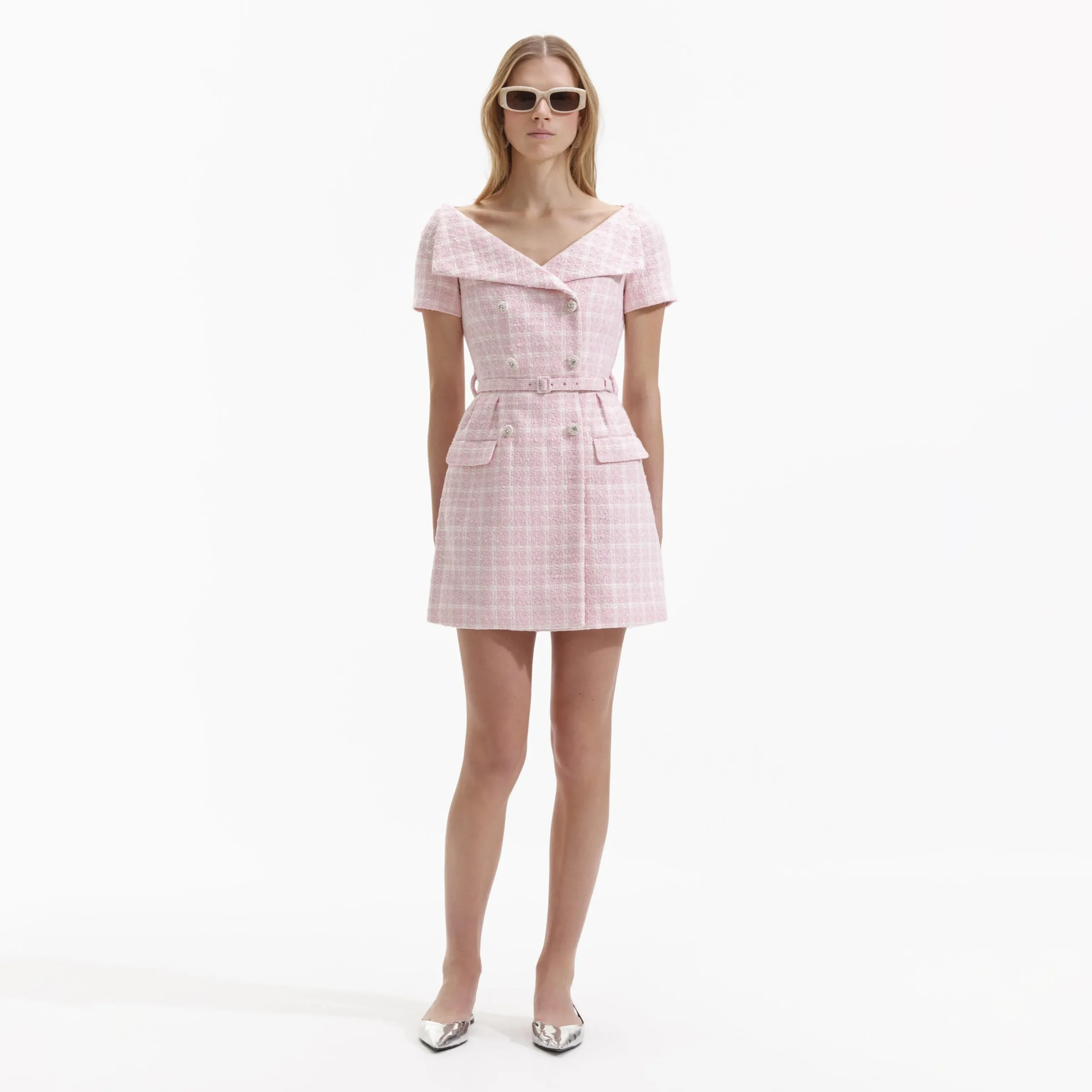 Boucle Off Shoulder Mini Dress^self-portrait Store