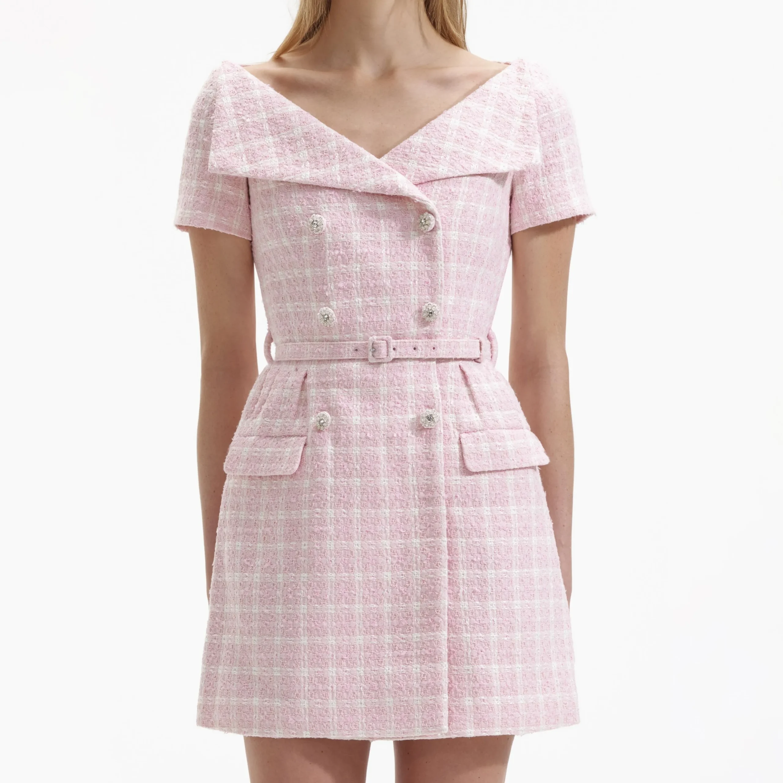 Boucle Off Shoulder Mini Dress^self-portrait Store