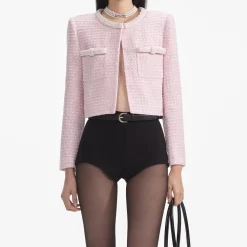 Boucle Pearl Trim Jacket^self-portrait Cheap
