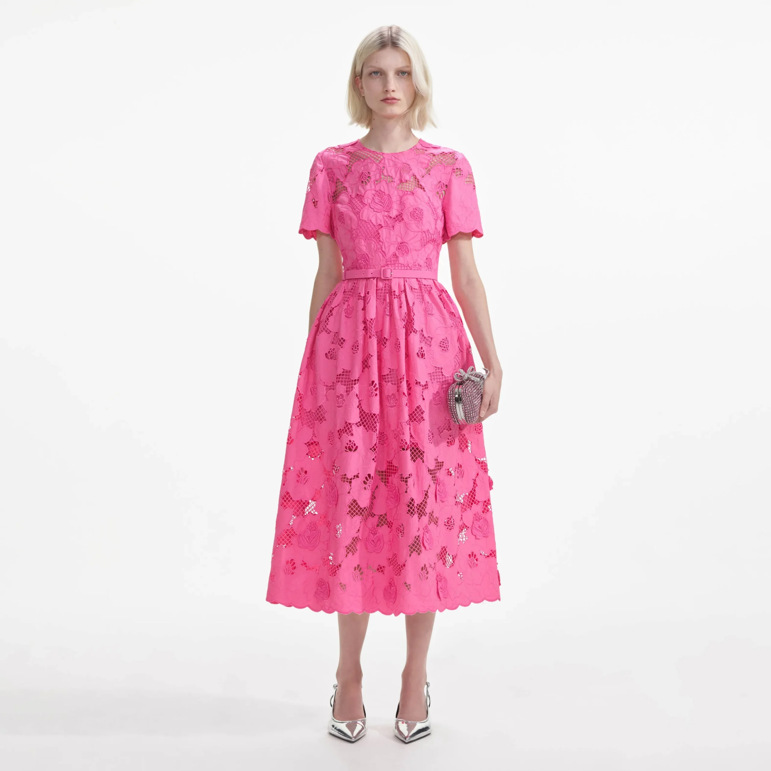 Cotton Lace Midi Dress^self-portrait Clearance