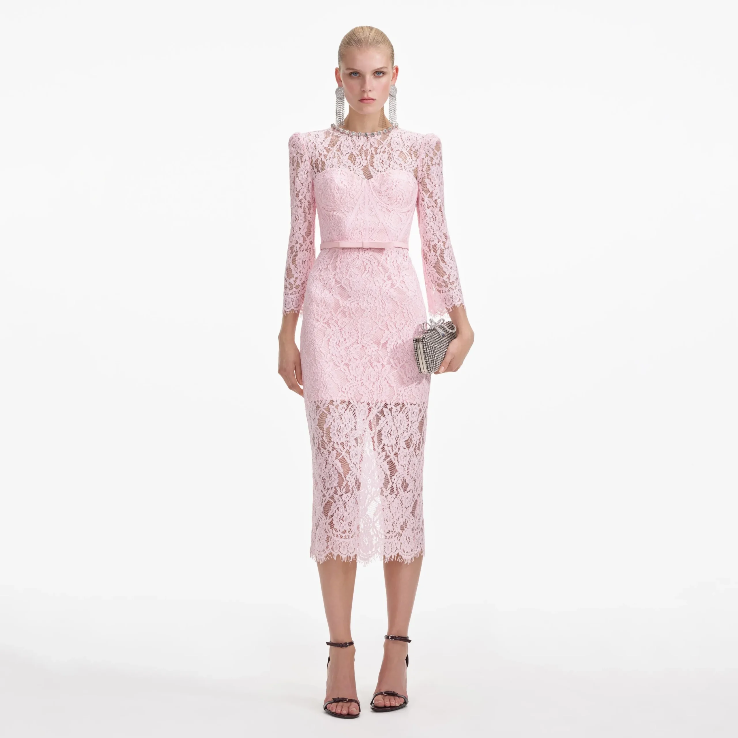 Lace Bustier Midi Dress^self-portrait Outlet