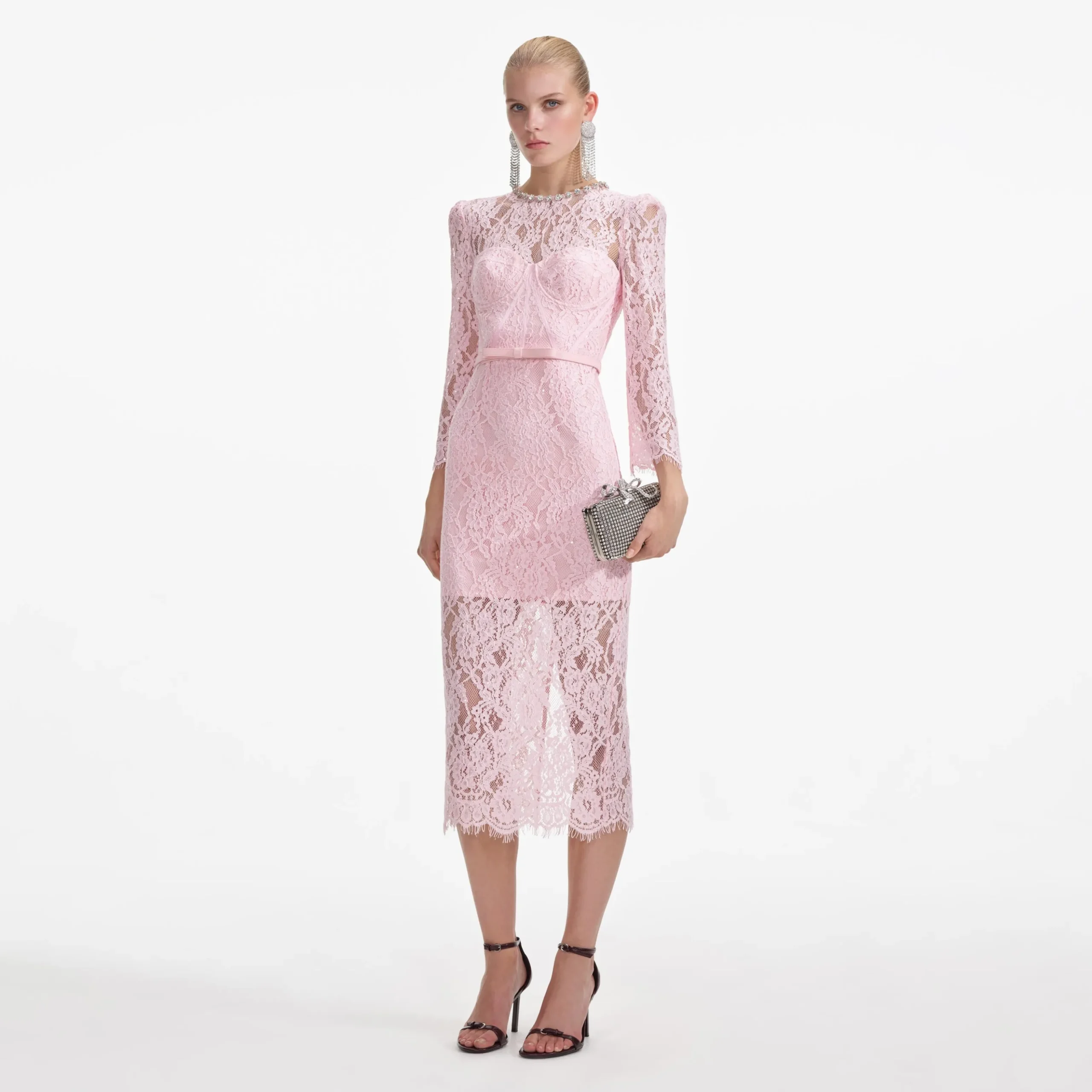 Lace Bustier Midi Dress^self-portrait Outlet